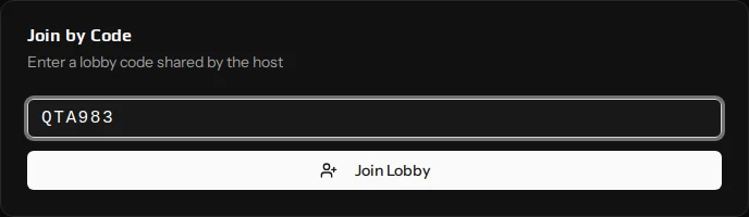 Připojení do lobby pomocí kódu